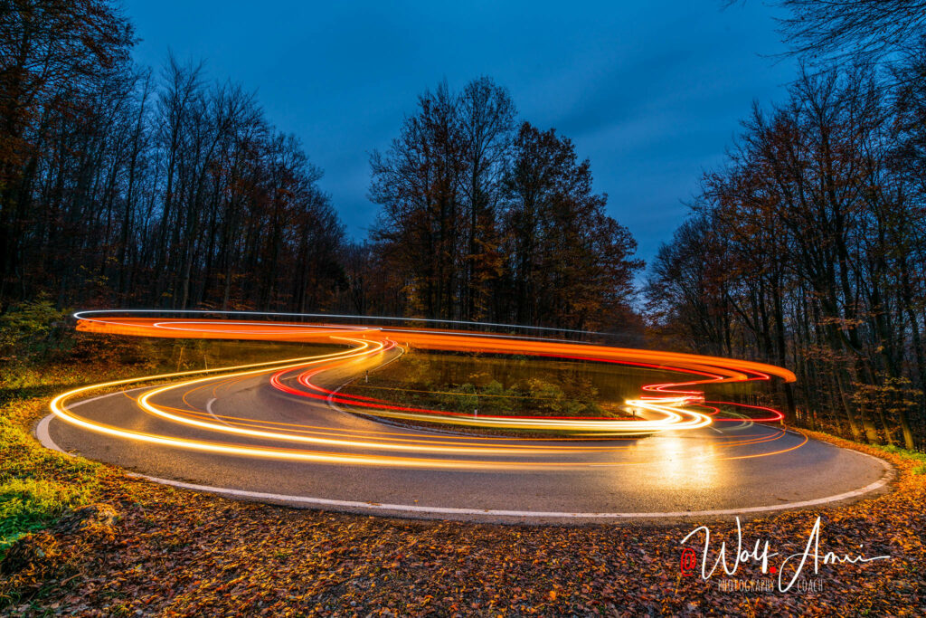 light trails created in bulb mode