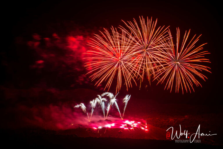 fireworks with long shutter speed