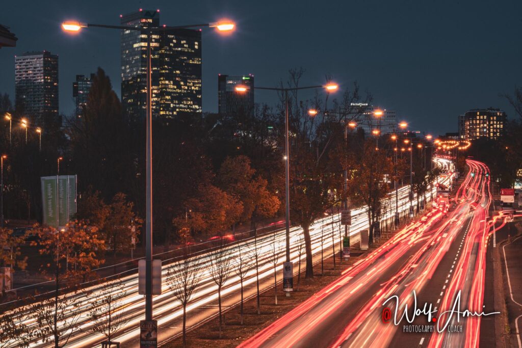 traffic slow shutter speed light trails