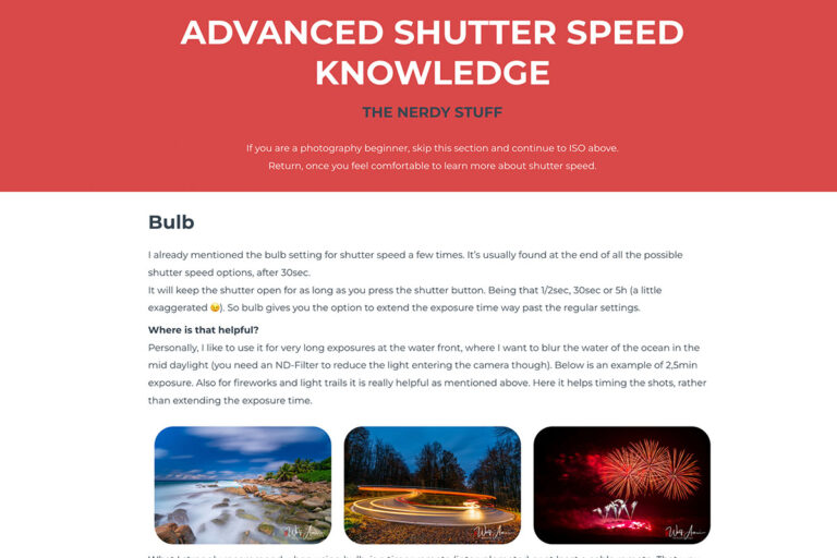 advanced shutter speed knowledge
