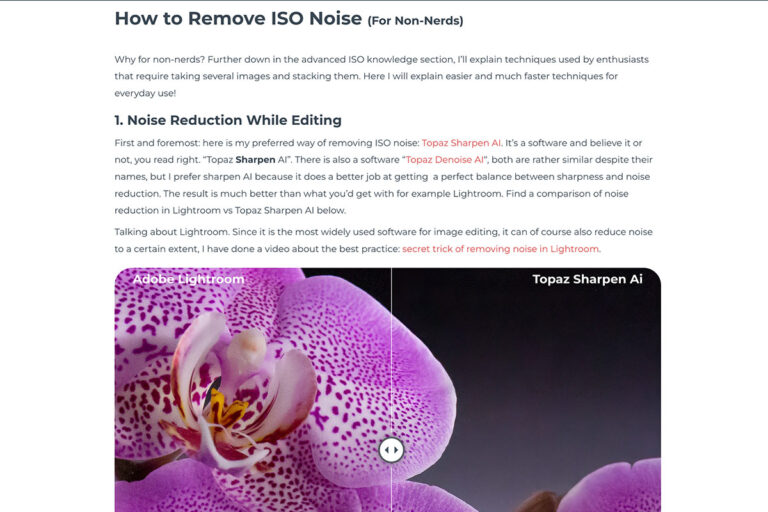 how to remove ISO noise