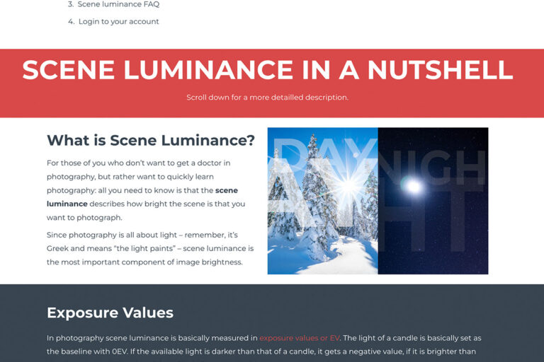 what is scene luminance