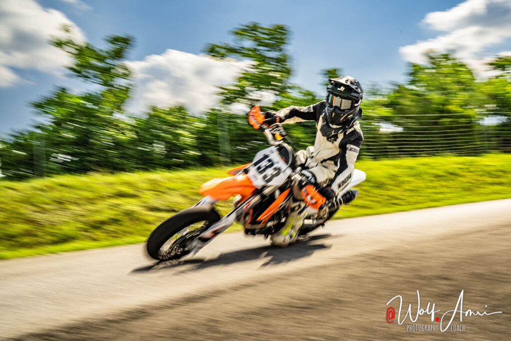 motor bike photography wide angle shot with motion blur