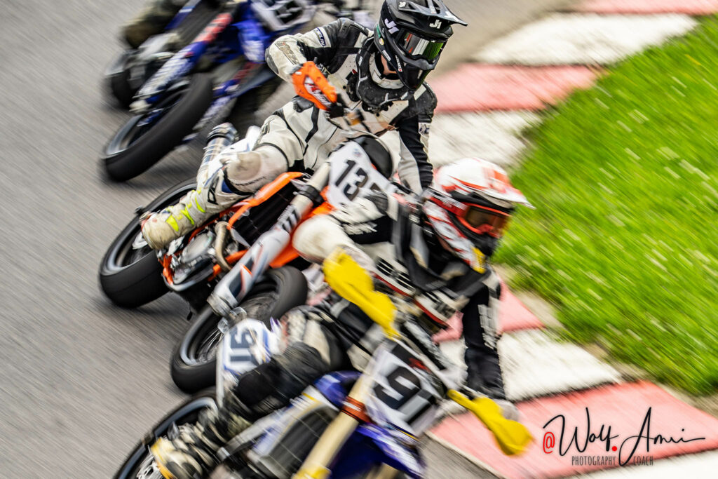 competing drivers in motorbike race